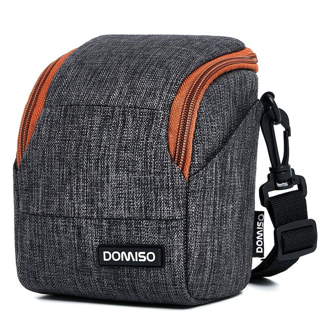 DOMISO Wasserdicht Kameratasche Groß Universal Schultertasche Stoßfest Kompakte Fototasche Camera Case für Digitalkamera Kompaktkamera Bridgekamera,Dunkelgrau