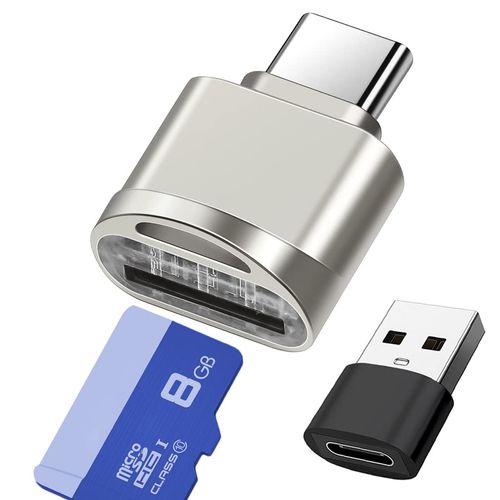 Micro SD Card Reader, USB C to SD Card Reader, Type C TF Memory Card Reader with USB C to USB Adapter, Mepsies USB OTG Card Reader for Laptop, MacBook, Galaxy Mobile Phone and More