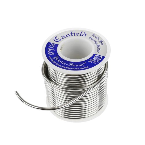 Canfield Pewter Finish Lead-Free Solder – Tin/Silver/Copper Alloy, Excellent Flow & Beading, 100% Safe for Jewelry & Stained Glass Projects, Melting Temp of 418°F-440°F