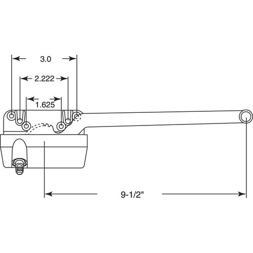 Truth TH 23024 9-1/2 In. Single-Arm Right-Hand Casement Operator (Single Pack)