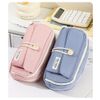 Cedar Eight Pencil Case, Large Capacity, Soft, Cute, Convenient, Solid, Canvas, Multi-Purpose, Pen Pouch, white, Casual