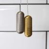Brushed Brass Gold & Silver Knurled Cylindrical Bathroom Light Pulls (Silver)