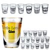 Cepewa Schnapsglas 24er Display │ 6fach sortiert Trinksprüche │Füllmenge 4 cl │ Shotgläser Stamper