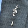 Fine Pewter Treble Clef Lapel Pin, Handcast By William Sturt