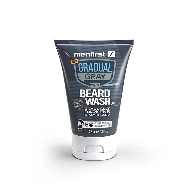 Menfirst Gradual Gray - Beard Wash - Medium brown to black hair - 4.6 oz