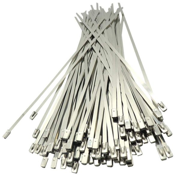 STK Cable Ties Stainless Steel Cable Ties Outdoor Durable Stainless Steel Band Weather Resistant Corrosion Resistant Metal (7.9*600mm, Set of 10)