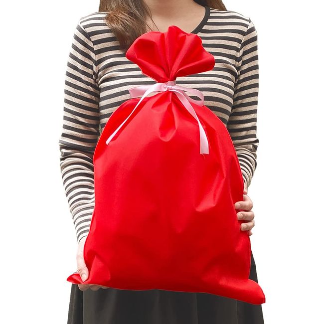 Wrapping Bag, Medium, Non-woven Fabric W 15.7 x H 23.6 inches (400 x 600 mm), Red, Non-woven Bag, Present, Gift, Large, Medium Size, Ribbon Included, Christmas, Birthday, Packaging, Made in Japan