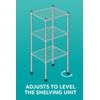 4-Pack Adjustable Feet for Wire Shelving Posts – Leveling Foot Set for Storage Racks – Threaded Base for Height Adjustment – Durable, Floor-Safe, Easy to Install Replacement Set