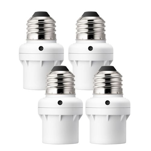 DEWENWILS Light Sensor Socket, Dusk to Dawn Sensor Socket, Light Bulb Socket for Light Fixtures, Compatible with Incandescent/CFL/LED/Halogen Bulbs, 4 Pack