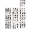 FingerAngel 10Pcs Nail Stamping Plates + 1 Stamper + 1 Scraper White Plastic Backcover Nail Art Stamp Stamping Template Image Plate Nail Art Stamper Scraper Nails Tool