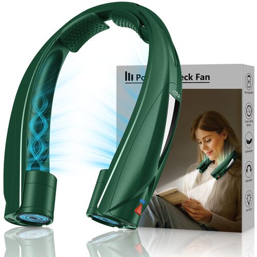 laimiod Portable Neck Fan - with LED Book Light, 6-20 Hrs Long Battery, 6-Speed Adjustable, USB-C Rechargeable, Ultra Quiet, Hands-Free Personal Cooling for Men Women Outdoor Indoor