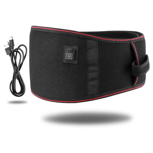 Cordless Heat Pads for Back Relief, 3 Heat Levels Electric Heating Pad for Waist, Portable Waist Belt Back Warmer for Abdominal Neck Shoulder Back Leg (Colour:Black)