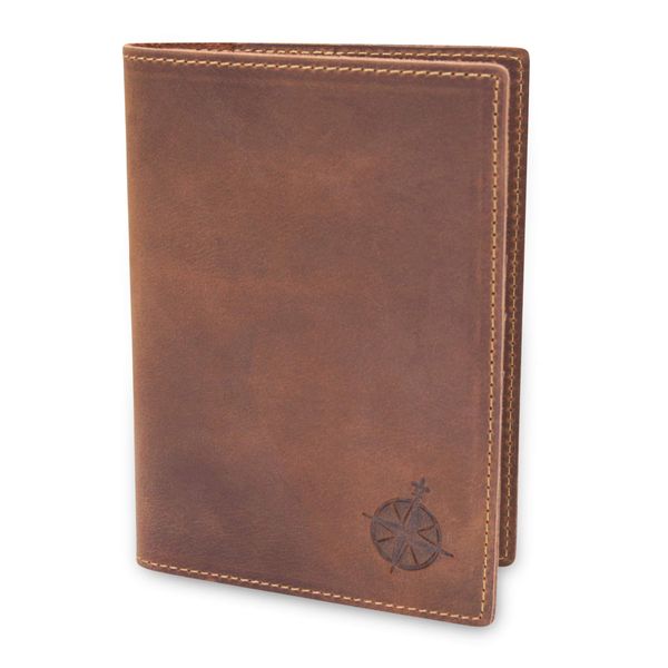 Leather Travel Wallet with Passport Holder - 5.5" x 4" - Genuine Leather Case with RFID Blocking for Men and Women - Passport Wallet, Leather Folding Wallet for Passports