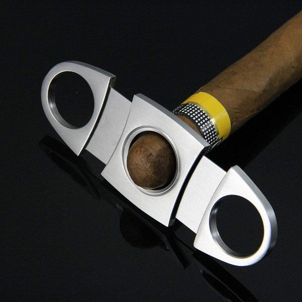 CIGAR IN STYLE Stainless Steel Double Blade Cigar Cutter (Silver)