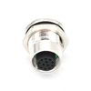 M12 8 Pin Female A Cord PCB Contact Panel Back Mount Socket