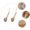 Frcolor Body Brush, Back Brush, Soft, Wood, Direct Handle, Laundry Brush, Soft, Body Wash, For Bath, Exfoliating Anti-Slip, Bath Goods, Set of 2
