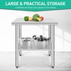 30"x24"x35" Kitchen NSF Prep Table Stainless Steel Workbench Height Adjustable