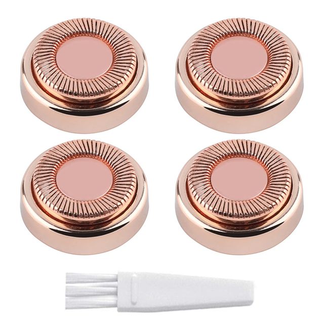 Gift2u Facial Hair Remover Replacement Heads, Rose Gold Electronic Shaver Head Cutter Replacement with 18K Gold-Plated Blade Cover for Face, Leg, Armpit, Back, etc