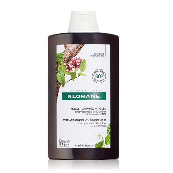 Klorane - Strengthening Shampoo - with Quinine & Edelweiss For Thinning Hair - Support Thicker Hair - Silicone, Paraben & Sulfate Free - 13.5 fl. oz.