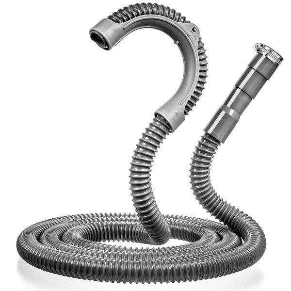 dokaworld Universal Washing Machine Drain Hose - 10 Ft Drain Hose - Corrugated and Flexible Washer Drain Hose - Installation Washer Hose Drain Replacement - Reinforced Washer Hoses with Clamp