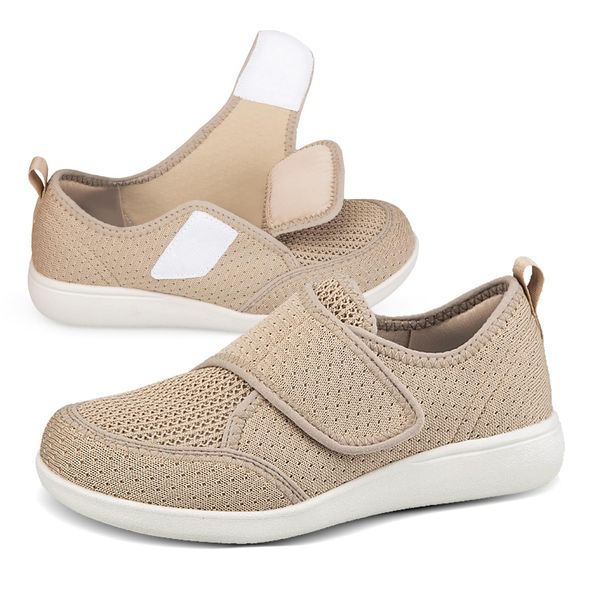 [JIAFO] Nursing Shoes, Women's, Nursing Shoes, Slip-on Sneakers, 3E, Women's, Rehabilitation Shoes, Elderly, Outdoor, Indoor Wear, Nursing Shoes, Fall Prevention, Ultra Lightweight, Anti-Slip,