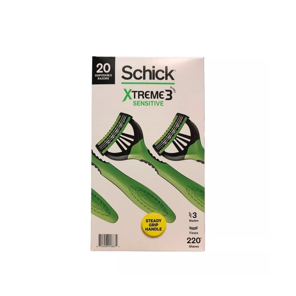 Schick Xtreme 3 Sensitive,3-Blade Disposable 20 Razors