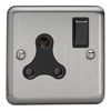 Varilight 1-Gang 15A Round Pin Plug Socket Matt Chrome XSRP15AB