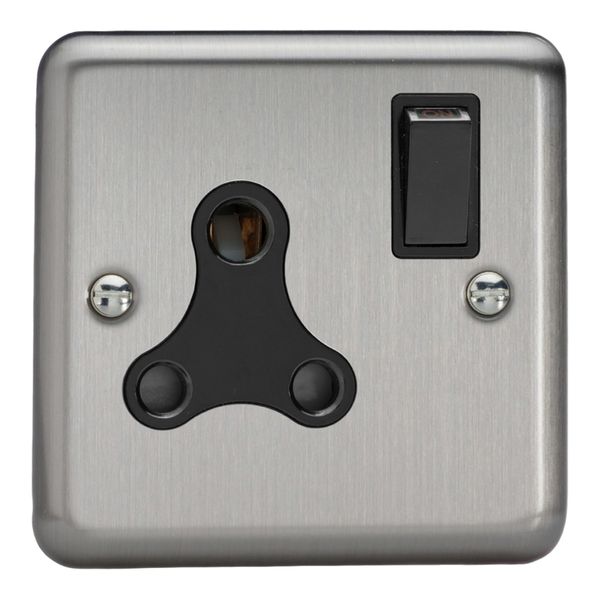 Varilight 1-Gang 15A Round Pin Plug Socket Matt Chrome XSRP15AB