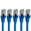 Cablix S/FTP Cat 6A Shielded Patch Cord with Boot, 3ft, Blue – High-Performance Ethernet Cable for Secure Networking (5 Pack, Blue, 7 ft)