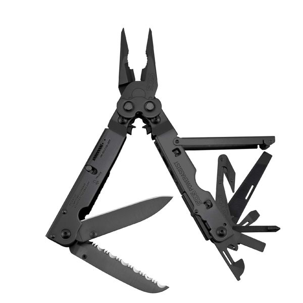 SOG Multitool Pliers - PowerAssist Multi Tool Pocket Knife and Utility Tool Set w/ 16 Lightweight Specialty Tools and EDC Sheath