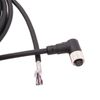HangTon M12 A Code 8 Pin Female Right Angle Shielded Cable to Bare Wire 24awg for Actuator Sensor Electrical Data Power 15m