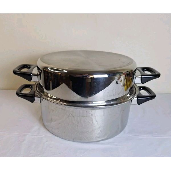 Health Craft 6qt Nicromium Surgical Steel Cookware Stock Pot with Lid & Steamer