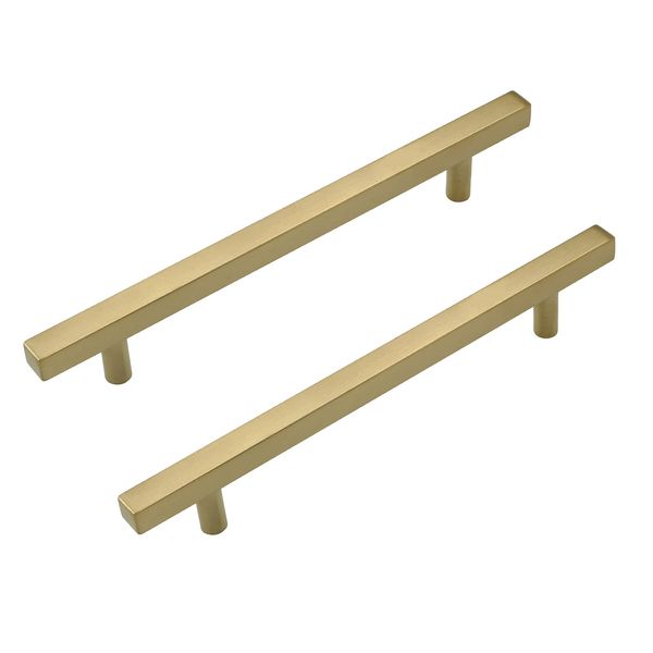 LONTAN 10 Pack Gold Cupboard Handles Gold Kitchen Handles 160mm Brass Cabinet Handles Kitchen Cupboard Handles Gold Handles Brass Door Handles Stainless Steel