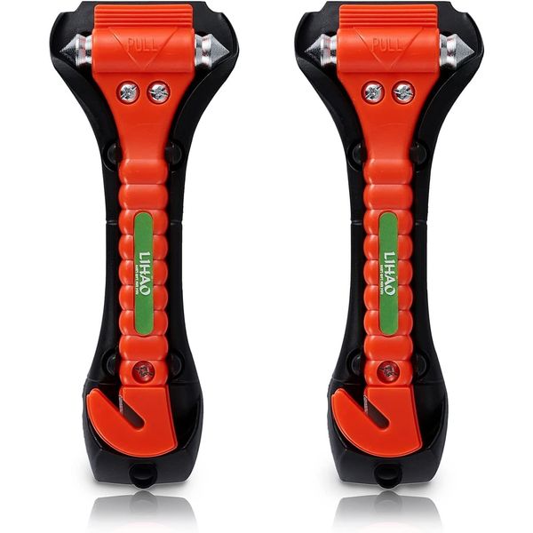 Lihao, Car Window Emergency Hammer, Seat Belt Cutter, Pack of 2