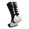 TCK Midline Lacrosse Logo Crew Socks (Black/White, Large)