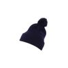 Flexfit Cuffed Pom Knit Beanie Hat, Navy, One Size