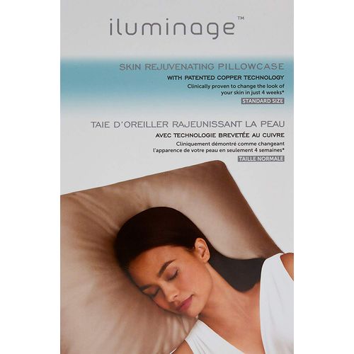 iluminage Skin Rejuvenating Standard Size Pillowcase for Fine Lines/Wrinkles Reduction & Hair Smoothing with Anti-Aging Copper Technology