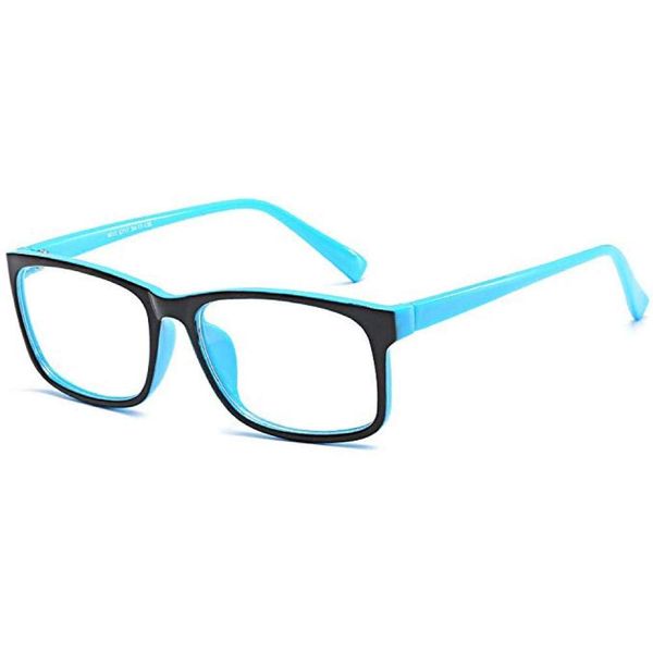 Boolavard Blue Light Blocking Glasses Square Nerd Eyeglasses Frame Anti Blue Ray Computer Game Glasses (Blue)