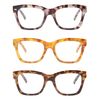 Dolarosey Reading Glasses Oversized 3 Pack Thick Large Frame Clear Vision Readers (1.75)