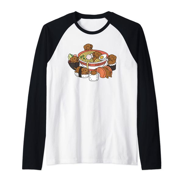 Ramen Sushi Magyar Vizsla Hund Raglan