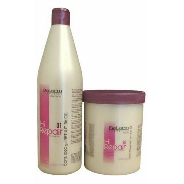 Salerm Hi Repair Shampoo and Repair Mask Combo Set Liter (1000ml)