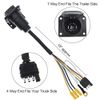 ZOOKOTO 4 Flat to 7 Way Blade Trailer Adapter Electrical Connector with Connector Socket Mounting Bracket