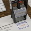 MaxMark Heavy Duty Self Inking Date Stamp with Phrase Entered - Black Ink
