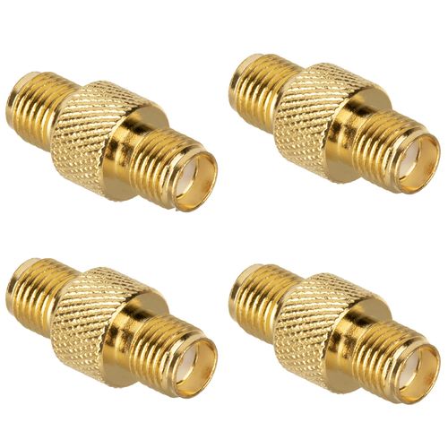 ADOFUN SMA Female Connector [Set of 4] SMA Coaxial Connector, SMA Female to SMA Female, SMA Coaxial Adapter, Barrel Adapter, Coaxial Converter, SMA Connector, Widely Used in Antenna, Coaxial Cable, RF