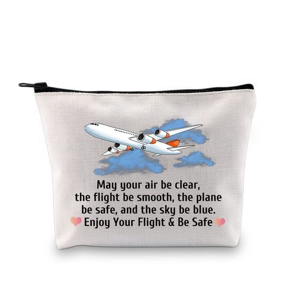 Flight Attendant Gifts Makeup Bag Fly Safe Gifts Aviation Cosmetic Bag Stewardess Gifts Travel Pouch Toiletry Bag Traveller Gifts (Flight Attendant BAG)