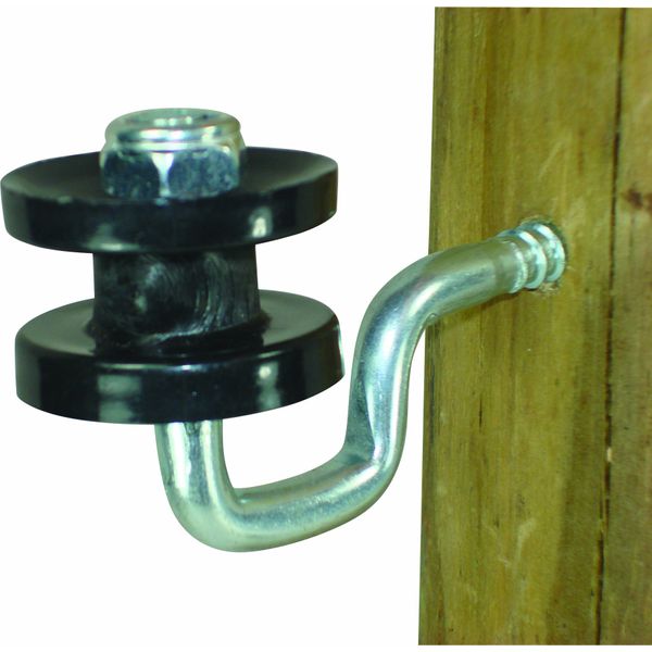 Field Guardian Wood Post Screw-in Corner Polyrope Insulator, Black