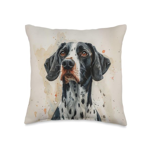 German Shorthaired Pointer Watercolor Graphic Throw Pillow