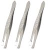 Luxxii (3 Pack) Flat Tweezers - Stainless Steel Flat Tweezers Hair Plucker for Hair and Eyebrows Personal Care (C_FLAT)