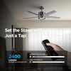 52 Inch Ceiling Fan Brushed Nickel Remote Controlled Dimmable Light Combo - Quie