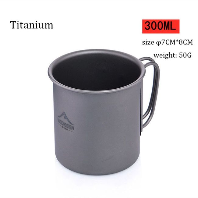 250ml Aluminum Camping Mug Coffee Cup with Folding Handles Water Cup Mug